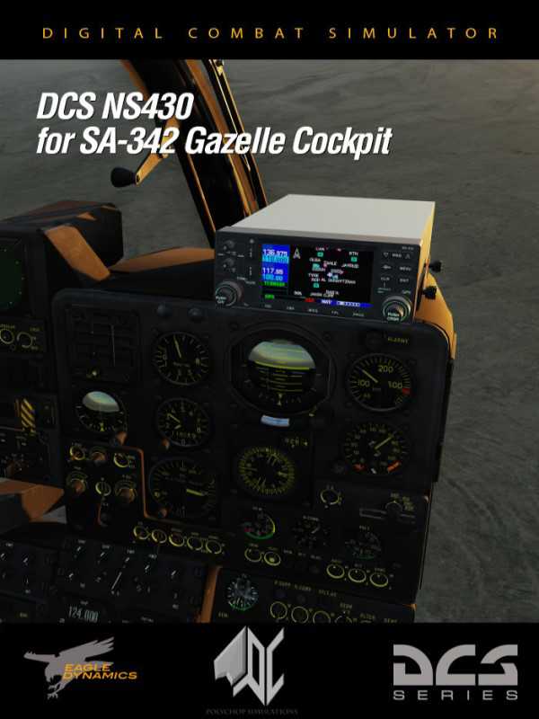 DCS World: NS 430 Navigation System for SA342 Gazelle by Eagle Dynamics, Polychop Simulations cover