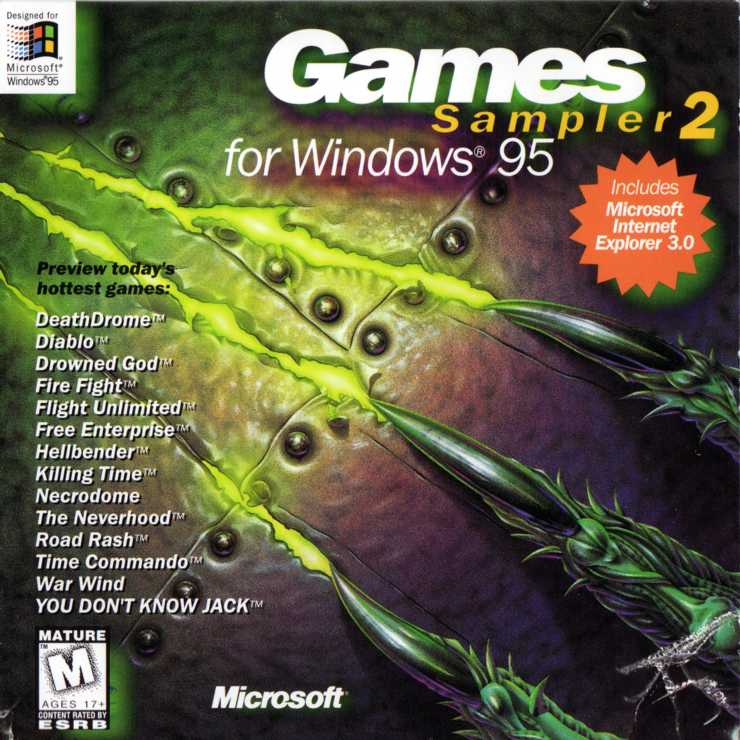 Games Sampler 2 for Windows 95 cover