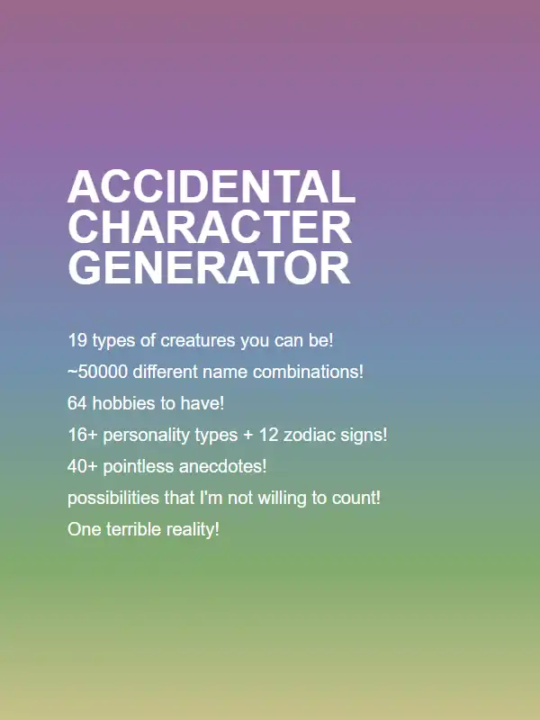 Accidental Character Generator cover