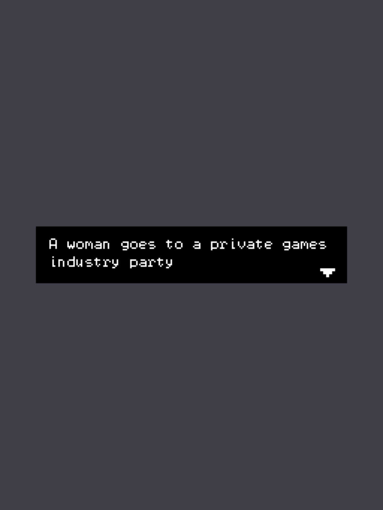 A woman goes to a private games industry party cover