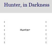 Hunter, in Darkness cover