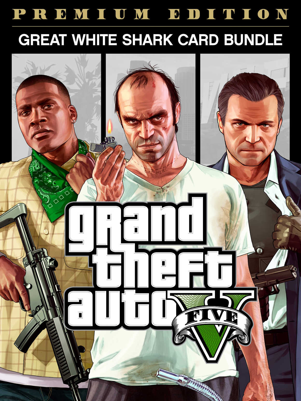 Grand Theft Auto V: Premium Edition & Great White Shark Card Bundle cover