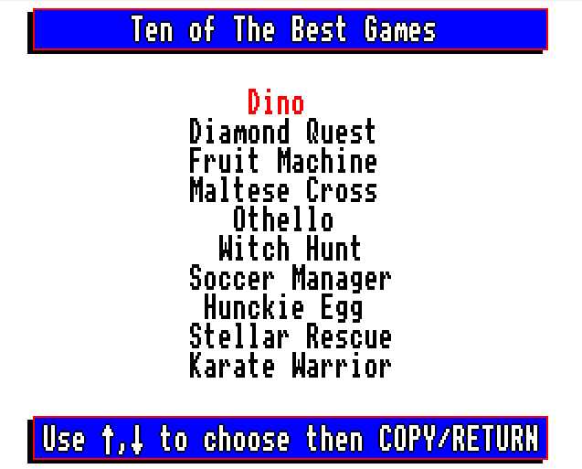 Ten of the Best Games cover