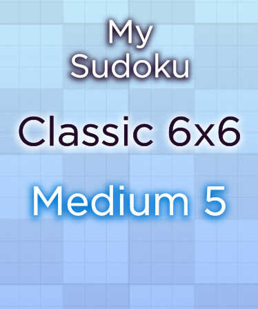 My Sudoku: Classic 6x6 Medium 5 cover