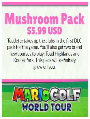 Mario Golf: World Tour - Mushroom Pack cover