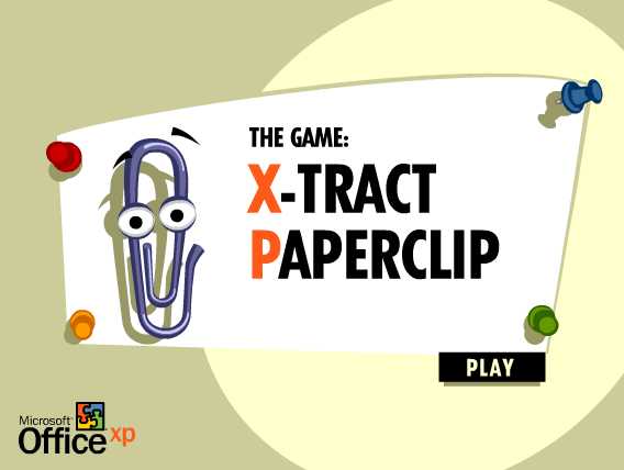 Microsoft Office XP: X-Tract Paperclip cover