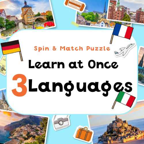 Spin & Match Puzzle Learn at Once 3 Languages cover