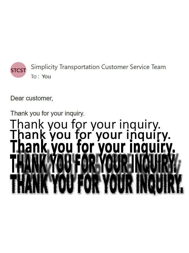 Thank You For Your Inquiry cover