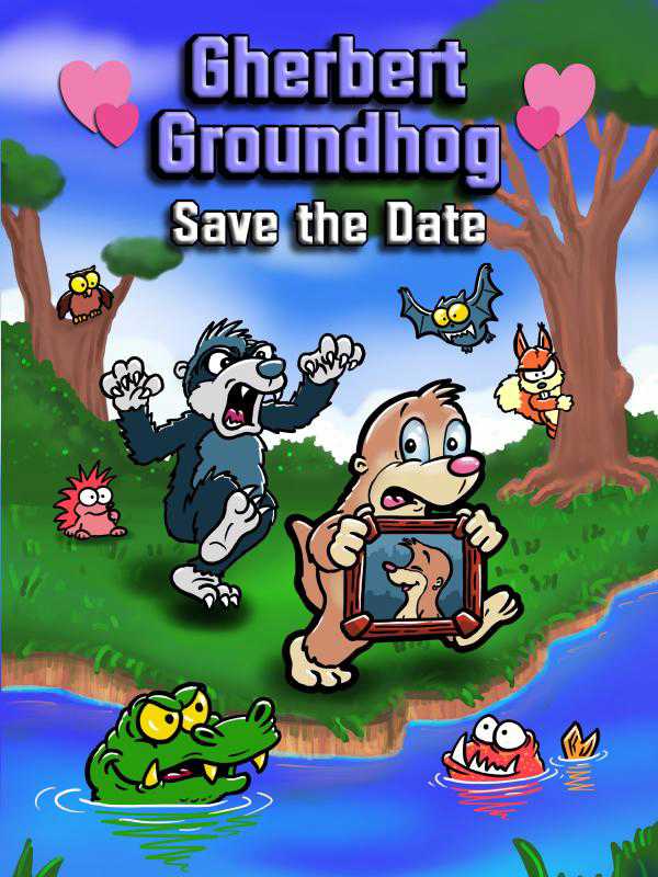 Gherbert Groundhog in Save the Date cover